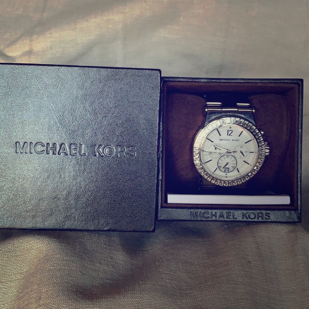 Michael Kors Women’s Silver & Crystal Watch